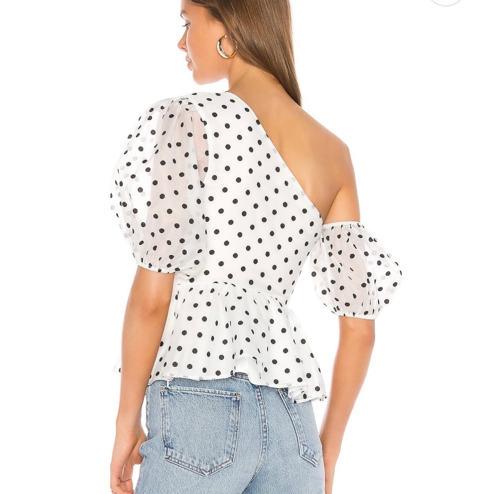 Mala Peplum Polka Dot Top